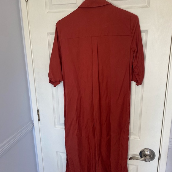 Minimum Terracotta Midi Shirt Dress - Picture 5 of 6